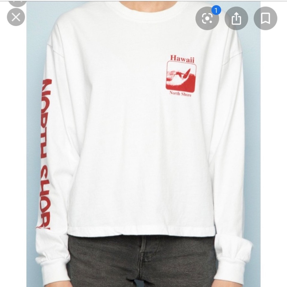 brandy melville hawaii white long sleeve